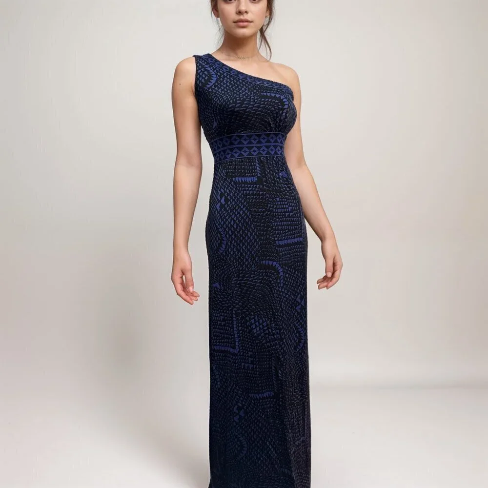 NWT BCBG Regal Bluco One Shoulder Maxi Dress - Size XS - Picture 1 of 7